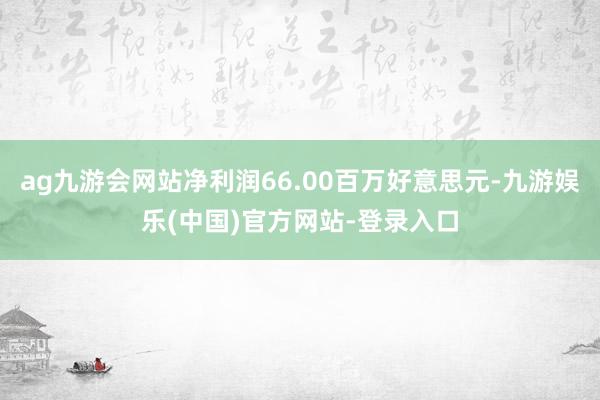 ag九游会网站净利润66.00百万好意思元-九游娱乐(中国)官方网站-登录入口